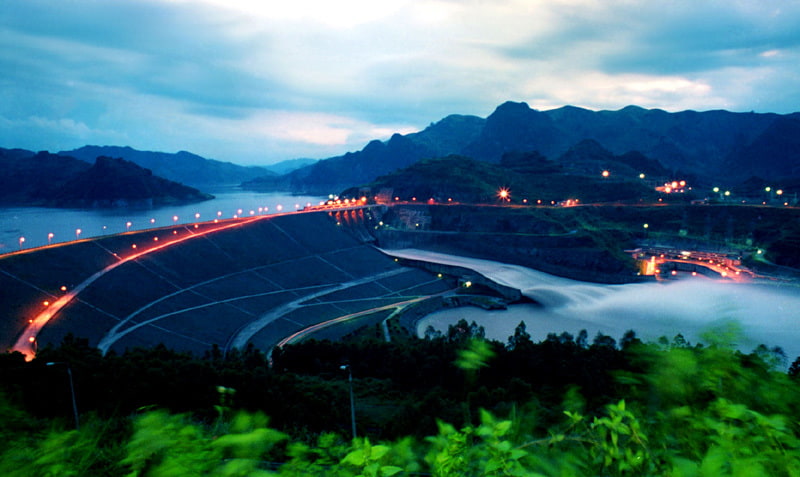 Hoa Binh Hydroelectric Dam, a monumental engineering project on the Da River in Northern Vietnam.