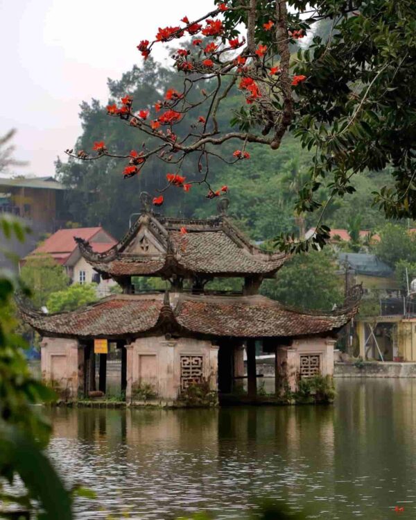 Thay Pagoda, nestled amidst the scenic landscapes of Hanoi's outskirts, captivates visitors with its ancient charm.