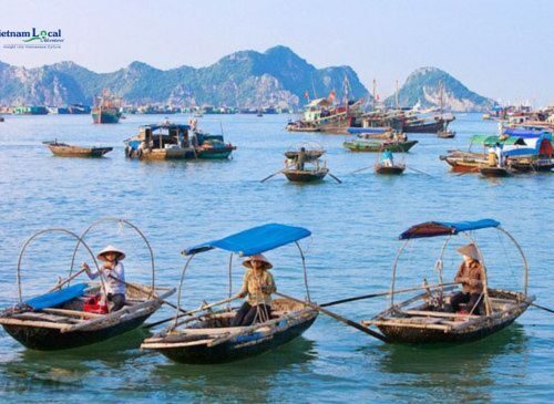 Viet Hai Village, nestled on Cat Ba Island in Halong Bay, Vietnam.